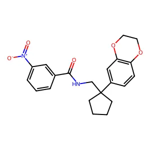 N-{[1-(2,3-dihydro-1,4-benzodioxin-6-yl)cyclopentyl]methyl}-3-nitrobenzamide structure