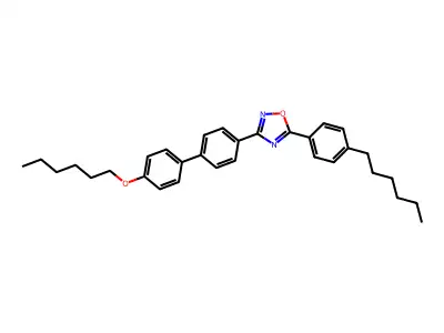 3-[4'-(Hexyloxy)[1,1'-biphenyl]-4-yl]-5-(4-hexylphenyl)-1,2,4-oxadiazole structure