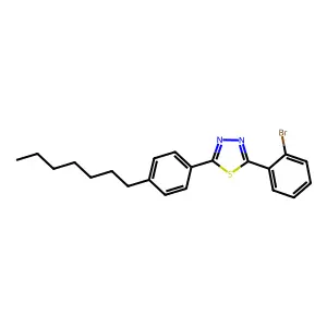 2-(2-Bromophenyl)-5-(4-heptylphenyl)-1,3,4-thiadiazole structure