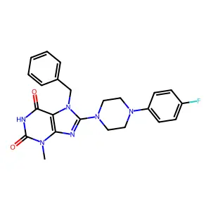 7-Benzyl-8-[4-(4-fluorophenyl)piperazin-1-yl]-3-methylpurine-2,6-dione structure