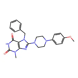 7-Benzyl-8-(4-(4-methoxy-PH)-1-piperazinyl)-3-ME-3,7-dihydro-1H-purine-2,6-dione structure