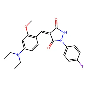(4Z)-4-[[4-(diethylamino)-2-methoxyphenyl]methylidene]-1-(4-iodophenyl)pyrazolidine-3,5-dione structure