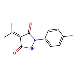 1-(4-Iodophenyl)-4-(1-methylethylidene)pyrazolidine-3,5-dione structure