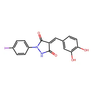 4-[(3,4-Dihydroxyphenyl)methylidene]-1-(4-iodophenyl)pyrazolidine-3,5-dione structure