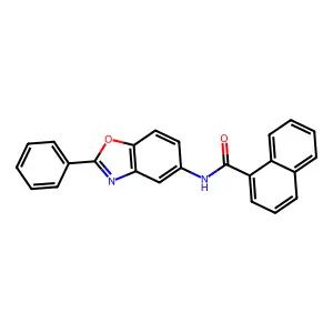 N-(2-phenyl-1,3-benzoxazol-5-yl)naphthalene-1-carboxamide structure