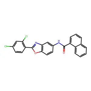 N-[2-(2,4-dichlorophenyl)-1,3-benzoxazol-5-yl]naphthalene-1-carboxamide structure