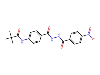 N-{4-[(2-{4-nitrobenzoyl}hydrazino)carbonyl]phenyl}-2,2-dimethylpropanamide structure