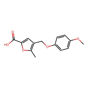 4-[(4-Methoxyphenoxy)methyl]-5-methylfuran-2-carboxylic acid structure