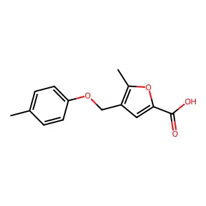 5-Methyl-4-[(4-methylphenoxy)methyl]-2-furoic acid structure