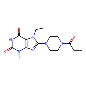 7-Ethyl-3-methyl-8-(4-propanoylpiperazin-1-yl)purine-2,6-dione structure