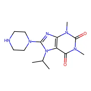 1,3-Dimethyl-8-piperazin-1-yl-7-propan-2-ylpurine-2,6-dione structure