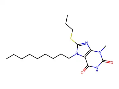 3-Methyl-7-nonyl-8-propylsulfanylpurine-2,6-dione structure