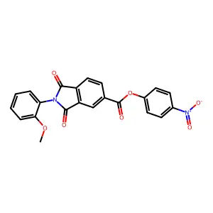 4-Nitrophenyl 2-(2-methoxyphenyl)-1,3-dioxo-5-isoindolinecarboxylate structure