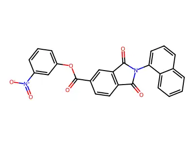 3-Nitrophenyl 2-(1-naphthyl)-1,3-dioxo-5-isoindolinecarboxylate structure
