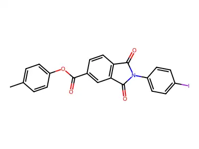 4-Methylphenyl 2-(4-iodophenyl)-1,3-dioxo-5-isoindolinecarboxylate structure