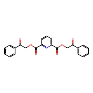 Bis(2-oxo-2-phenylethyl) pyridine-2,6-dicarboxylate structure