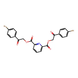 Bis[2-(4-bromophenyl)-2-oxoethyl] pyridine-2,6-dicarboxylate structure