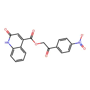 2-(4-Nitrophenyl)-2-oxoethyl 2-hydroxyquinoline-4-carboxylate structure