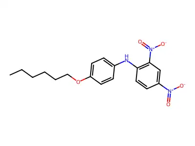 N-(4-hexoxyphenyl)-2,4-dinitroaniline structure