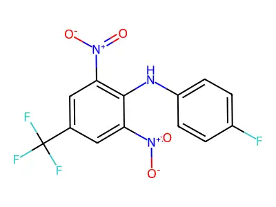 N-(4-fluorophenyl)-2,6-dinitro-4-(trifluoromethyl)aniline structure