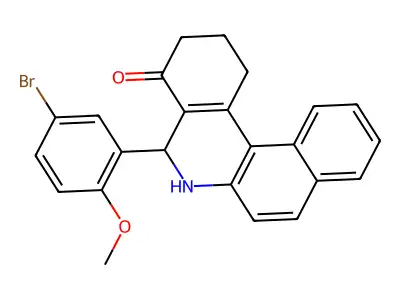 5-(5-bromo-2-methoxyphenyl)-2,3,5,6-tetrahydrobenzo[a]phenanthridin-4(1H)-one structure