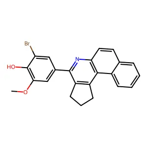 2-bromo-4-(2,3-dihydro-1H-benzo[f]cyclopenta[c]quinolin-4-yl)-6-methoxyphenol structure