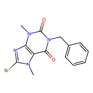 1-Benzyl-8-bromo-3,7-dimethylpurine-2,6-dione structure
