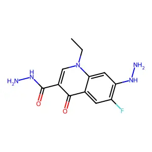 1-Ethyl-6-fluoro-7-hydrazinyl-4-oxo-1,4-dihydroquinoline-3-carbohydrazide structure