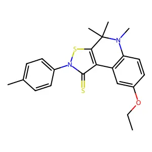 8-ethoxy-4,4,5-trimethyl-2-(4-methylphenyl)-[1,2]thiazolo[5,4-c]quinoline-1-thione structure