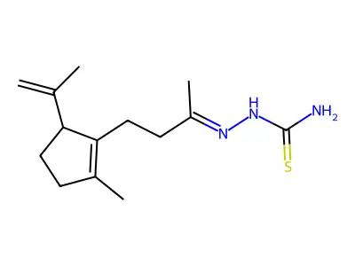 4-(5-Isopropenyl-2-methyl-1-cyclopenten-1-yl)-2-butanone thiosemicarbazone structure