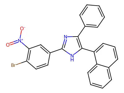 2-{4-bromo-3-nitrophenyl}-4-naphthalen-1-yl-5-phenyl-1H-imidazole structure