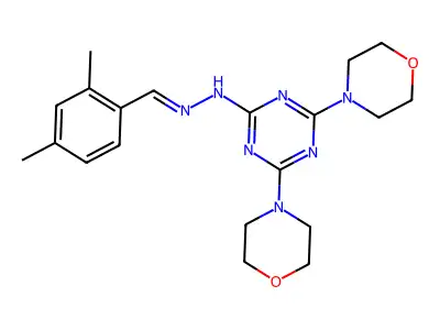 2,4-Dimethylbenzaldehyde [4,6-di(4-morpholinyl)-1,3,5-triazin-2-yl]hydrazone structure