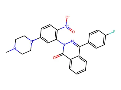 4-(4-Fluorophenyl)-2-[5-(4-methylpiperazin-1-yl)-2-nitrophenyl]phthalazin-1-one structure