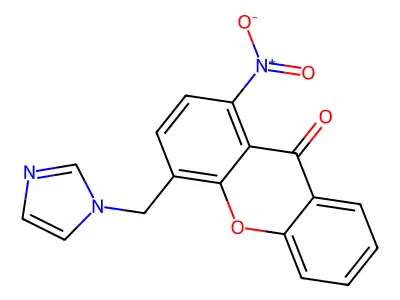 4-Imidazol-1-ylmethyl-1-nitro-xanthen-9-one structure