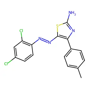 (5Z)-5-[2-(2,4-Dichlorophenyl)hydrazinylidene]-4-(4-methylphenyl)-1,3-thiazol-2(5H)-imine structure