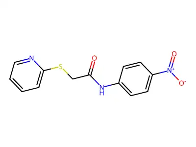 N-(4-nitrophenyl)-2-(pyridin-2-ylthio)acetamide structure