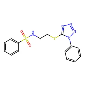 N-{2-[(1-phenyl-1H-tetraazol-5-yl)sulfanyl]ethyl}benzenesulfonamide structure