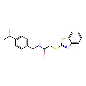 2-(1,3-benzothiazol-2-ylsulfanyl)-N-(4-isopropylbenzyl)acetamide structure
