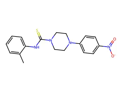 N-(2-methylphenyl)-4-(4-nitrophenyl)piperazine-1-carbothioamide structure