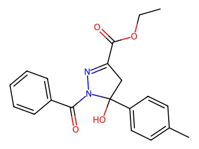1-benzoyl-5-hydroxy-5-(4-methylphenyl)-4H-pyrazole-3-carboxylic acid ethyl ester structure