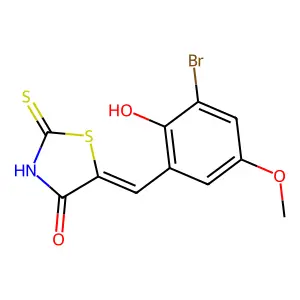 (Z)-5-(3-Bromo-2-hydroxy-5-methoxybenzylidene)-2-thioxothiazolidin-4-one structure