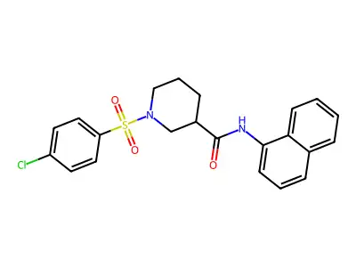 1-(4-chlorophenyl)sulfonyl-N-naphthalen-1-ylpiperidine-3-carboxamide structure
