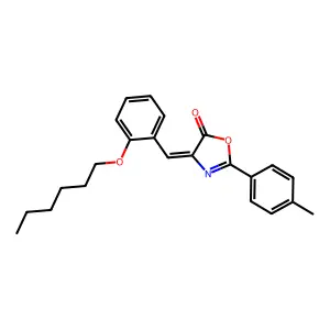 4-[2-(hexyloxy)benzylidene]-2-(4-methylphenyl)-1,3-oxazol-5(4H)-one structure
