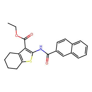 Ethyl 2-(2-naphthoylamino)-4,5,6,7-tetrahydro-1-benzothiophene-3-carboxylate structure