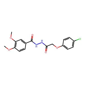 N'-[(4-chlorophenoxy)acetyl]-3,4-dimethoxybenzohydrazide structure