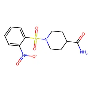 1-(2-Nitrophenyl)sulfonylpiperidine-4-carboxamide structure