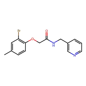 2-(2-bromo-4-methylphenoxy)-N-(pyridin-3-ylmethyl)acetamide structure