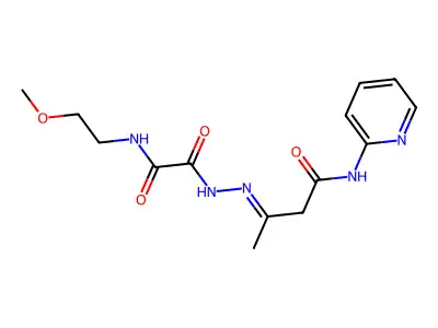 2-[(2-Methoxyethyl)amino]-2-oxoacetic acid 2-[1-methyl-3-oxo-3-(2-pyridinylamino)propylidene]hydrazide structure