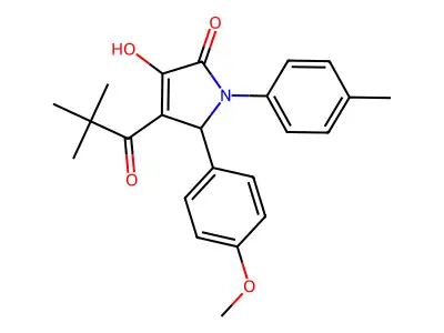 3-(2,2-dimethylpropanoyl)-4-hydroxy-2-(4-methoxyphenyl)-1-(4-methylphenyl)-2H-pyrrol-5-one structure
