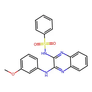 N-{3-[(3-methoxyphenyl)amino]quinoxalin-2-yl}benzenesulfonamide structure